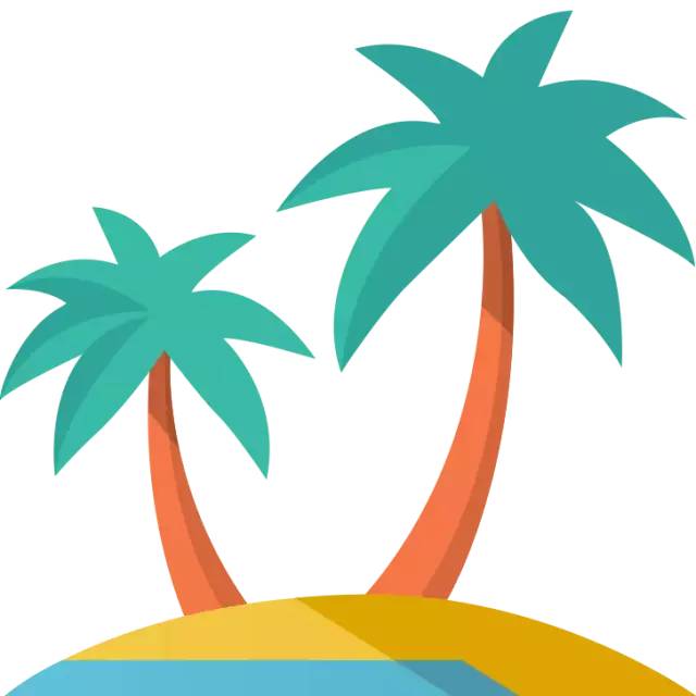 微信素材椰子树底色标题