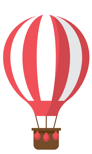 微信素材热气球虚线边框标题