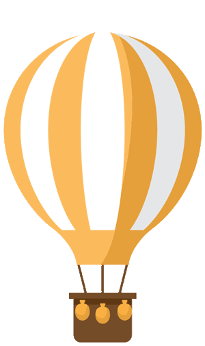 微信素材动态热气球虚线边框标题