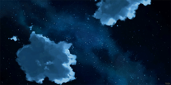 夜空星空晚上白云