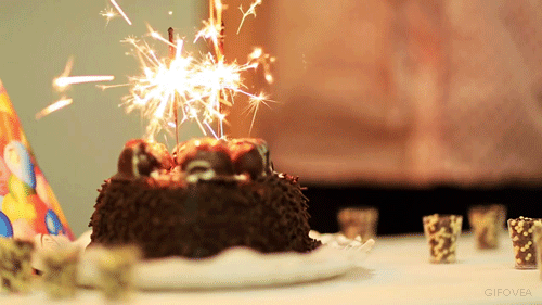 生日蛋糕烟花过生日